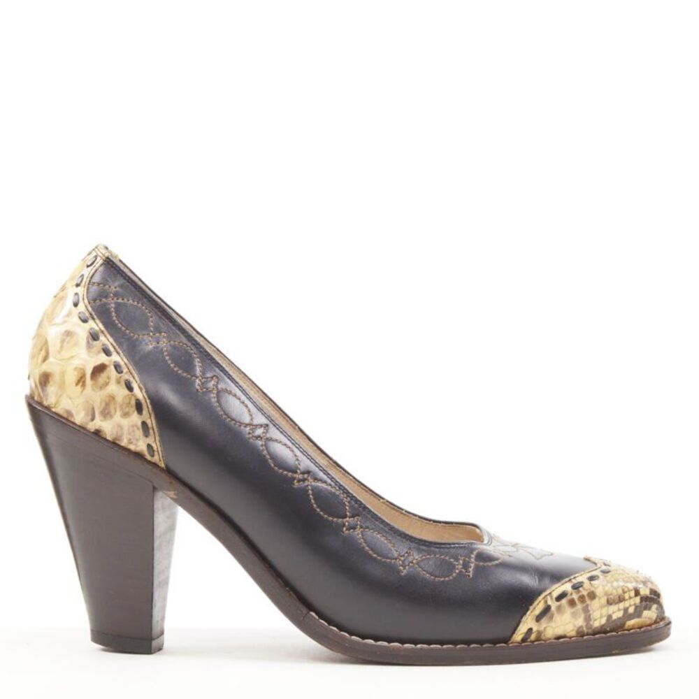 Comme des Garcons leather western cuban heel shoes